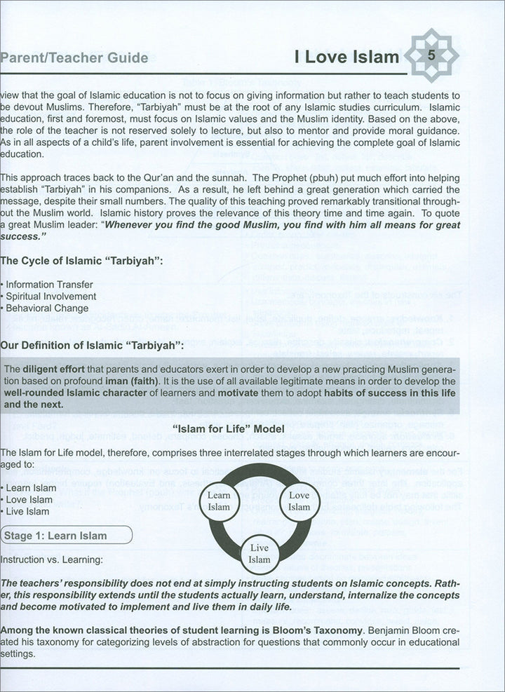 I Love Islam Teacher/Parent Guide: Level 5 (International/Weekend Edition)