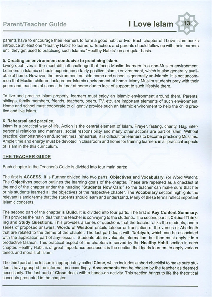 I Love Islam Teacher/Parent Guide: Level 1 (International/Weekend Edition)