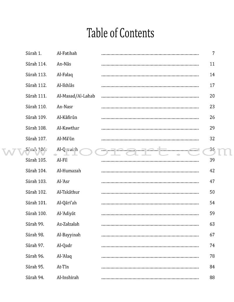 Juz 'Amma for School Students (With Transliteration)
