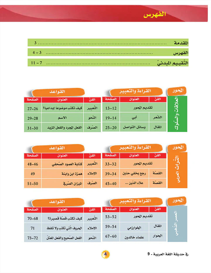 In the Arabic Language Garden Textbook: Level 9 في حديقة اللغة العربية كتاب الطالب