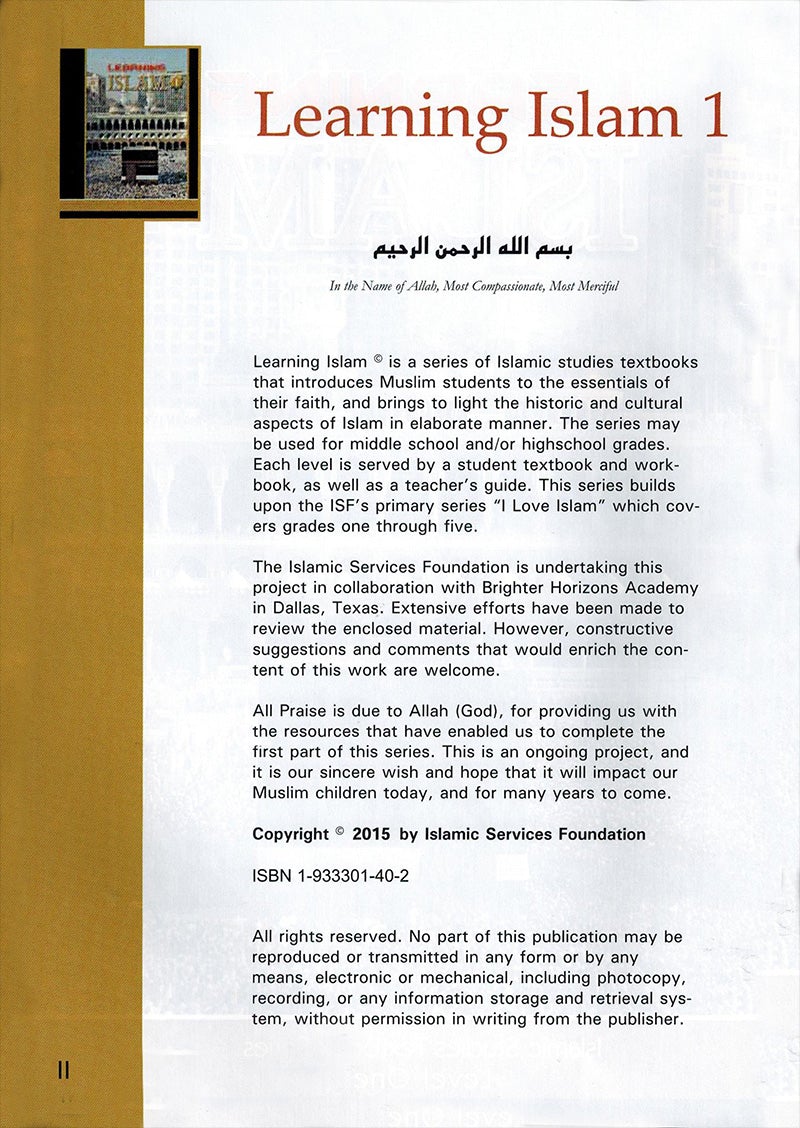 Learning Islam Teacher's Manual: Level 1