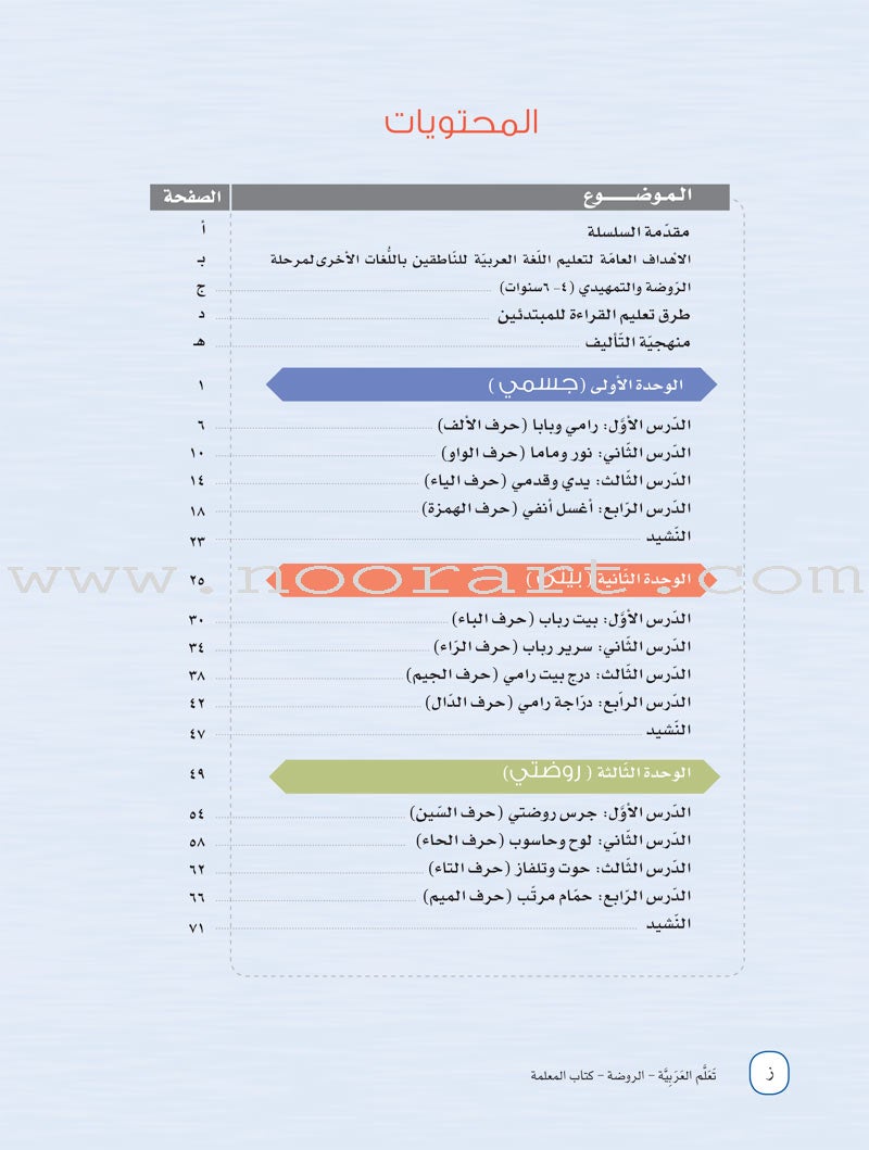 ICO Learn Arabic Teacher's Guide: KG 1 Level (4-5 Years) تعلم العربية