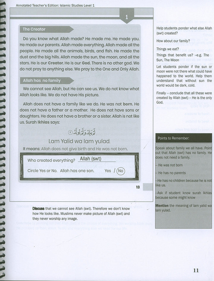 Weekend Learning Islamic Studies Teacher's Manual: Level 1 (New Edition)