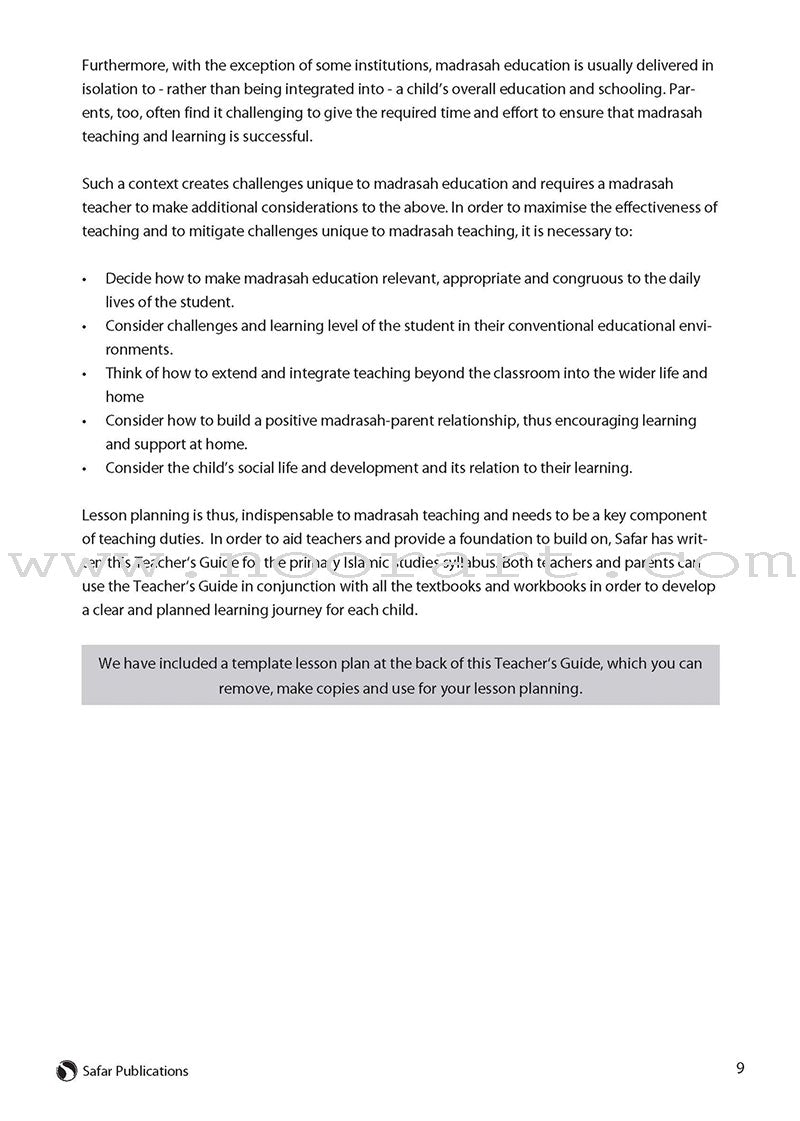 Safar Teacher's Guide for Islamic Studies: Level 1