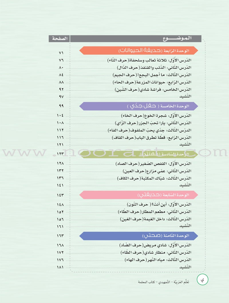 ICO Learn Arabic Teacher's Guide: KG2 (5-6 Years) تعلم العربية