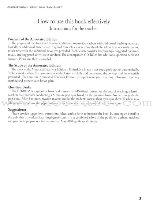 Annotated Teacher’s Edition -Islamic Studies, Level 7