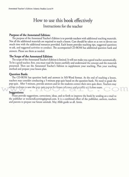 Annotated Teacher’s Edition -Islamic Studies, Level 9