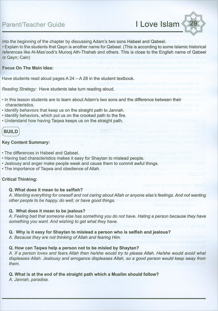 I Love Islam Teacher/Parent Guide: Level 2