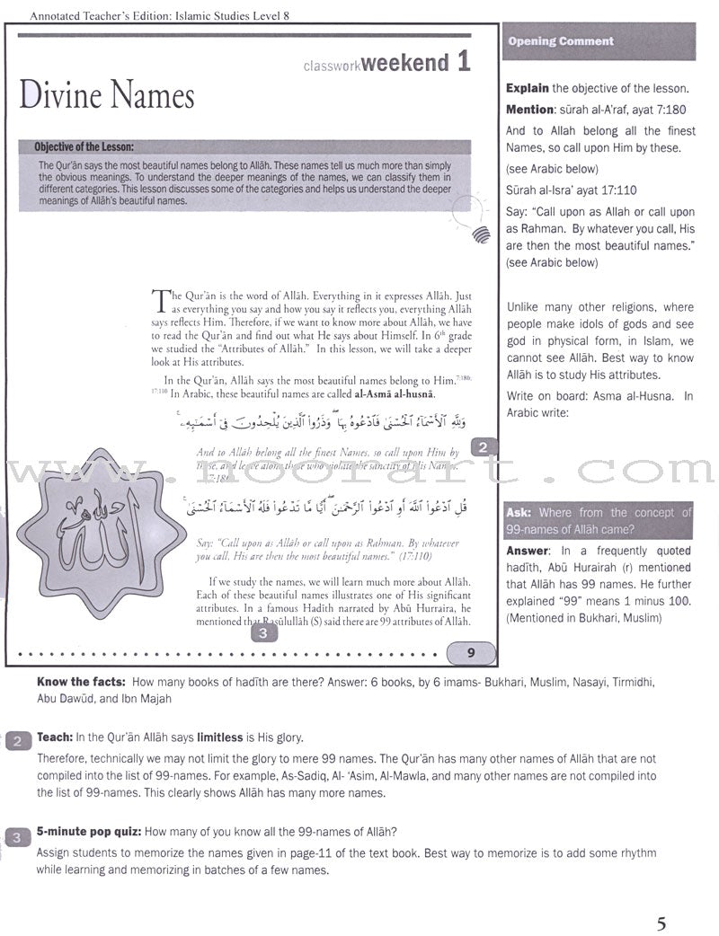 Weekend Learning Islamic Studies: Teacher's Manual Level 8 (With USB)