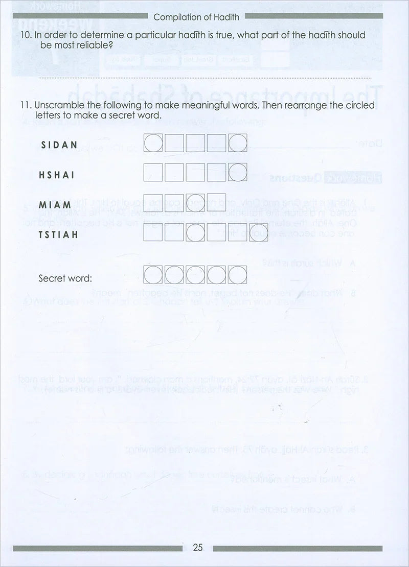 Weekend Learning Islamic Studies Workbook: Level 6 (Revised and Enlarged Edition)