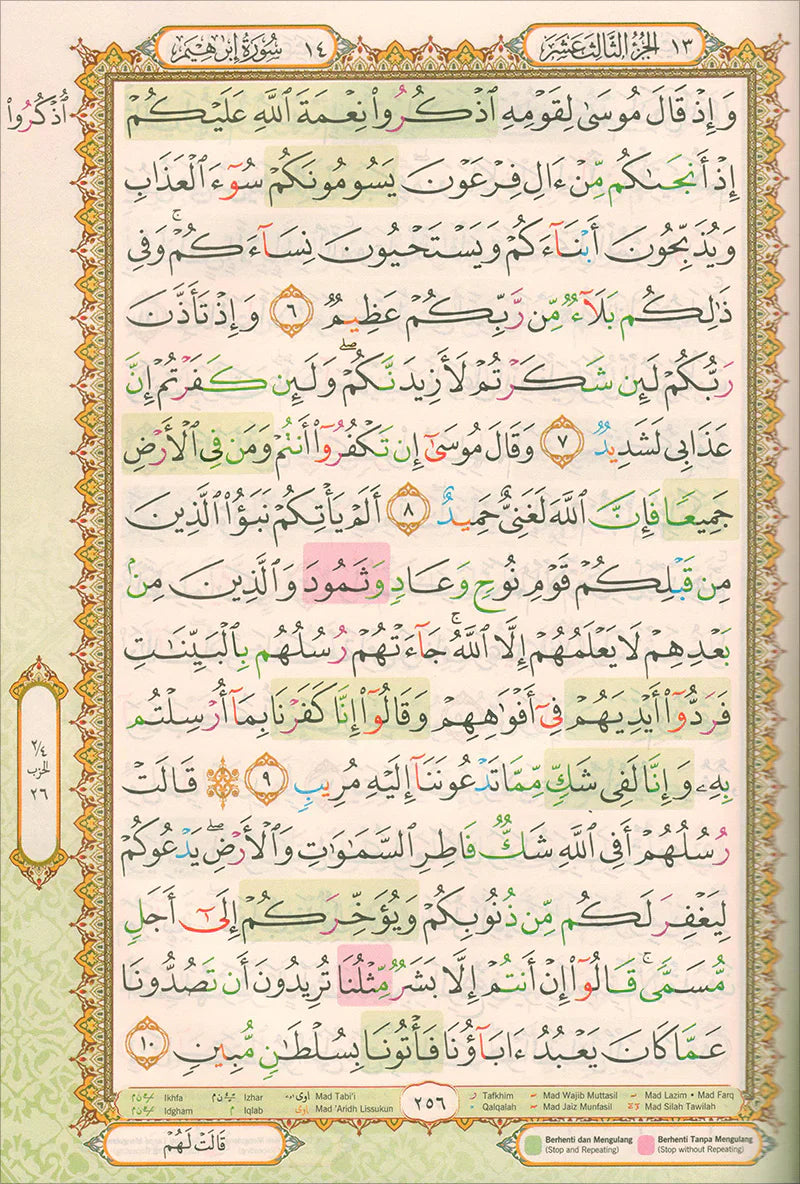 Al-Quran Al-Karim Mushaf Waqaf & Ibtida Colors May Vary-Large Size A4