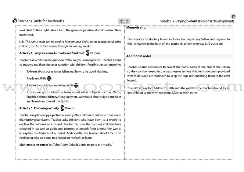 Safar Teacher's Guide for Islamic Studies: Level 1