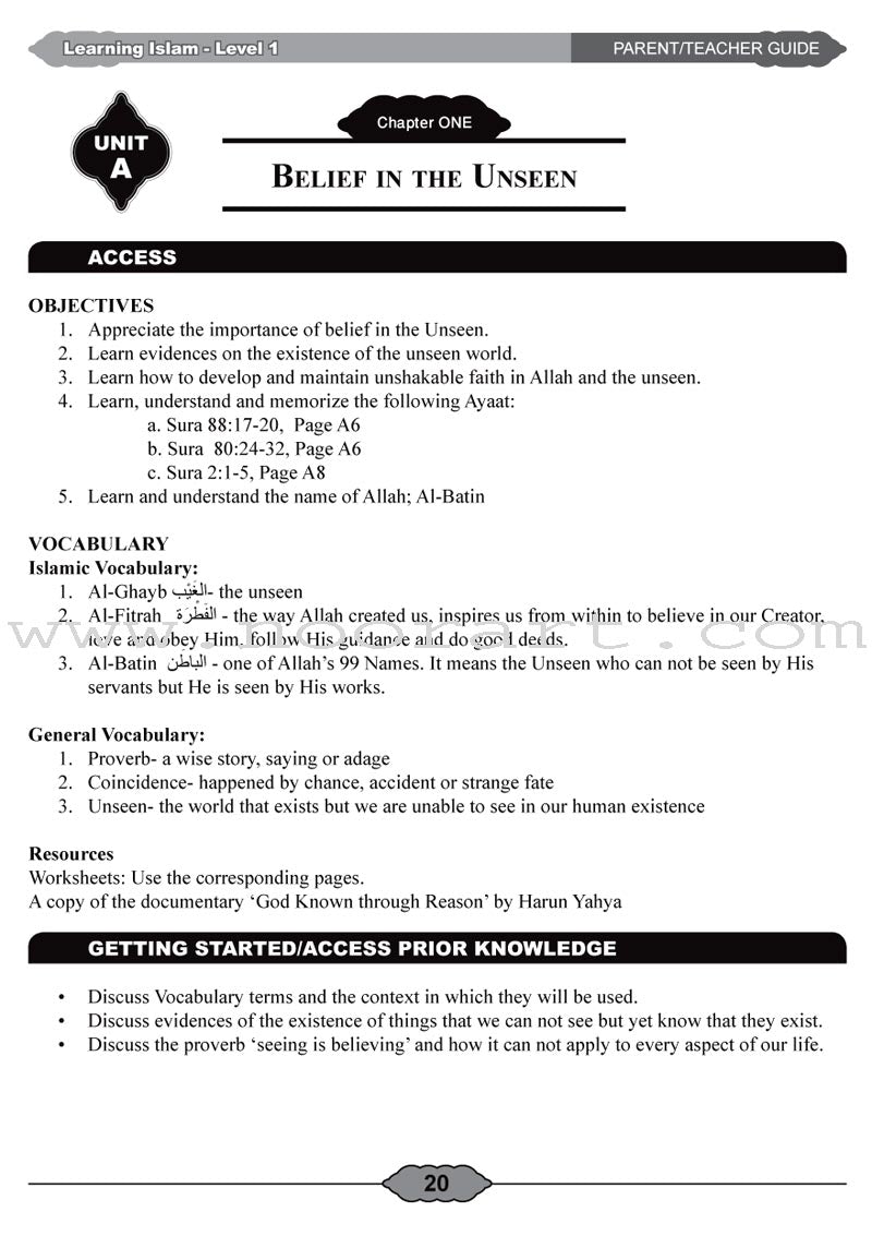 Learning Islam Teacher's Manual: Level 1