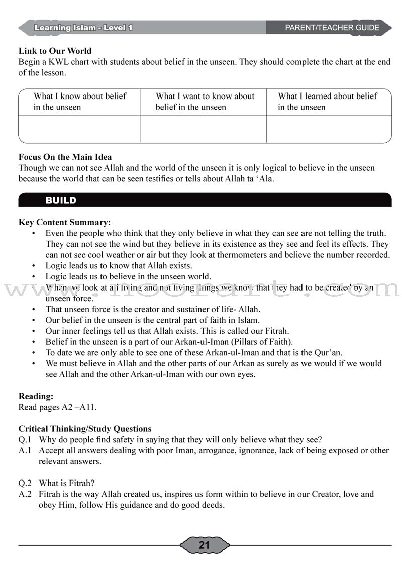 Learning Islam Teacher's Manual: Level 1