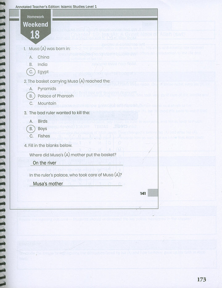 Weekend Learning Islamic Studies Teacher's Manual: Level 1 (New Edition)