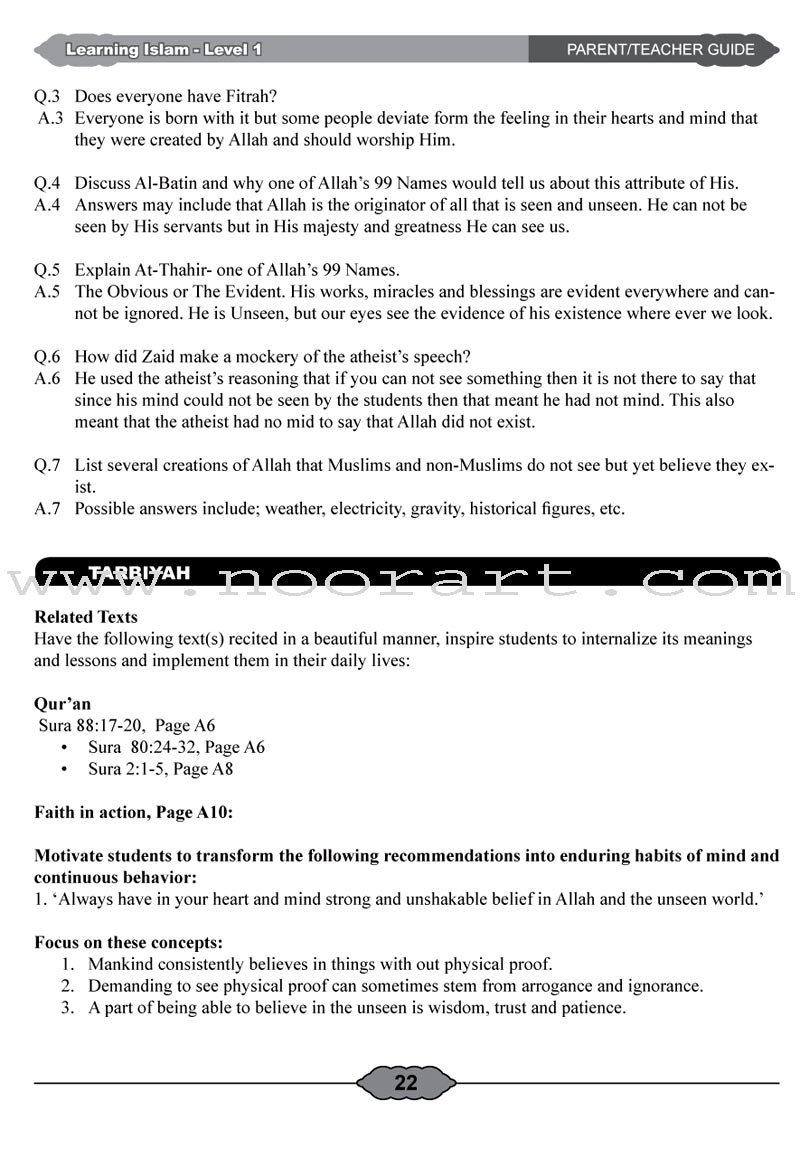 Learning Islam Teacher's Manual: Level 1