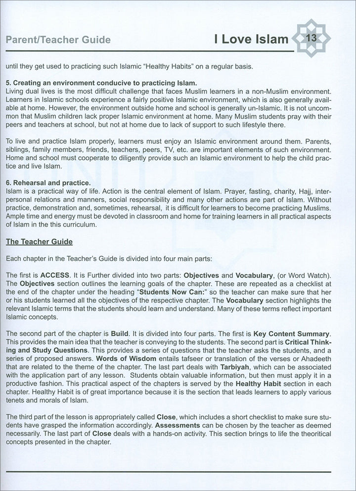 I Love Islam Teacher/Parent Guide: Level 5 (International/Weekend Edition)