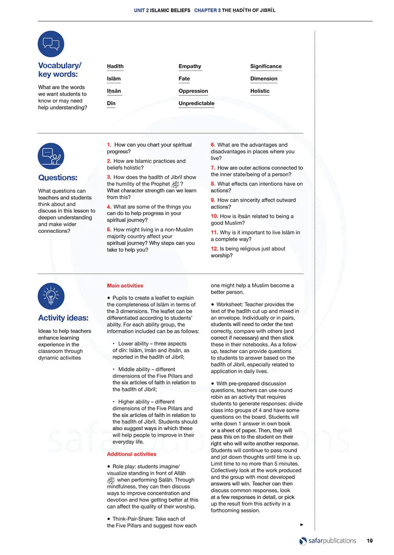 Safar Teacher's Guide for Islamic Studies: Level 7